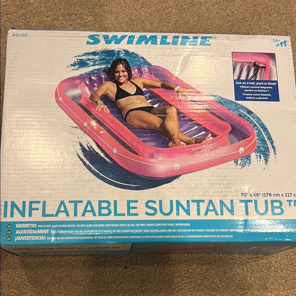 Brand New Swimline Inflatable Suntan Tub